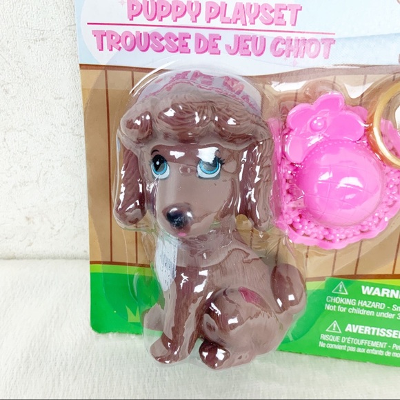 Greenbrier Puppy Playset Toys Brown Poodle With Pink Hat New 4” - Picture 2 of 5